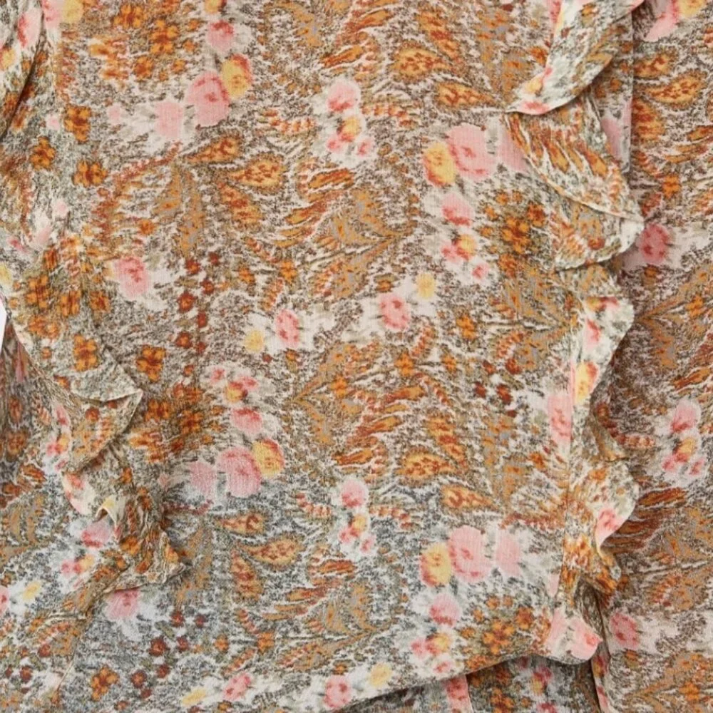 PAIGE Tessa floral print silk chiffon ruffle top - Picture 9 of 9